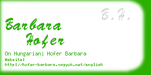 barbara hofer business card